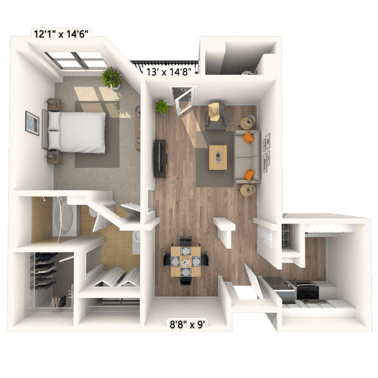 Floorplan image of unit 636