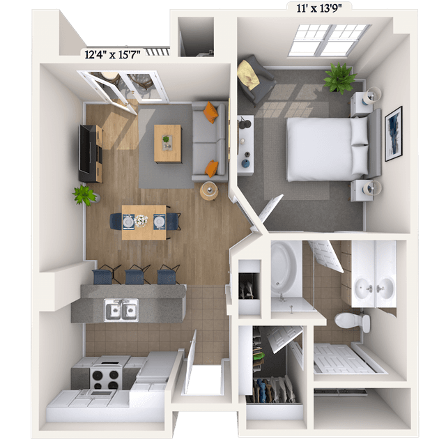 Floorplan image of unit 427
