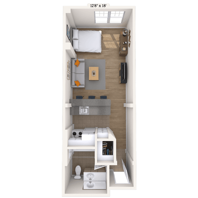 Floorplan image of unit 201A