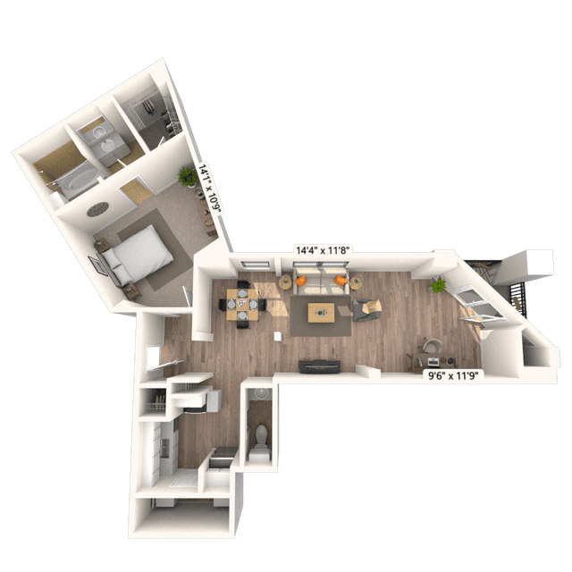 Floorplan image of unit 421