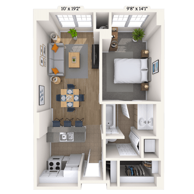 Floorplan image of unit 155