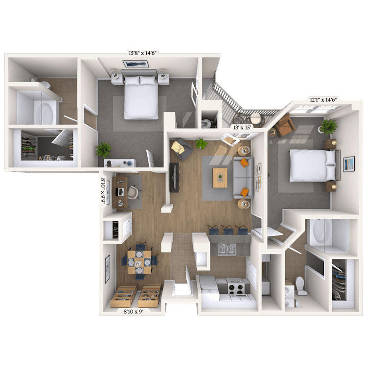 Floorplan image of unit 210