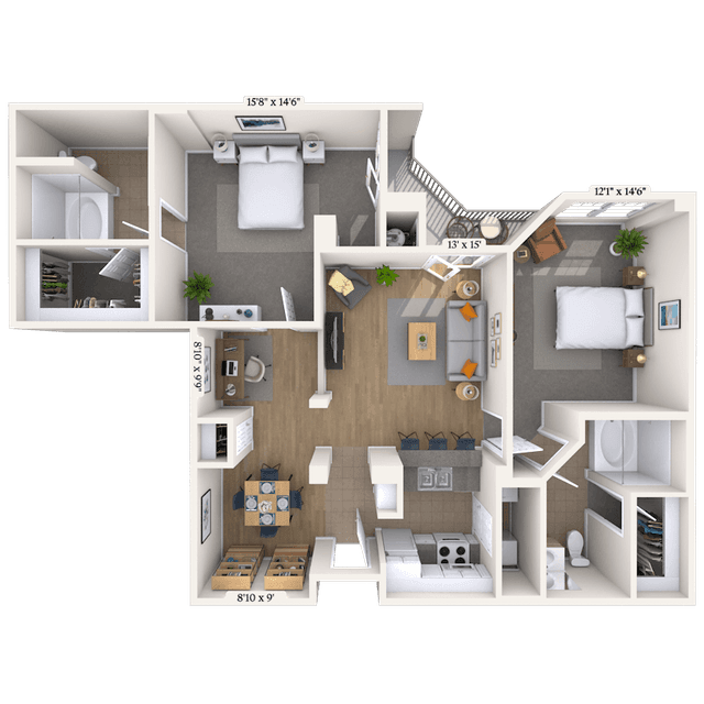 Floorplan image of unit 610