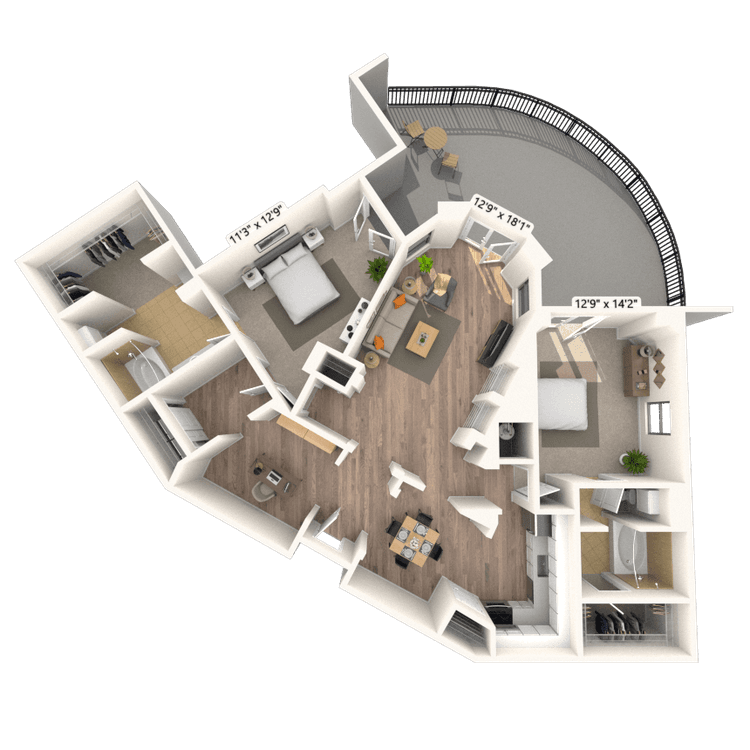 Floorplan image of unit 552