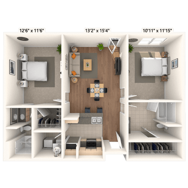 Floorplan image of unit 611