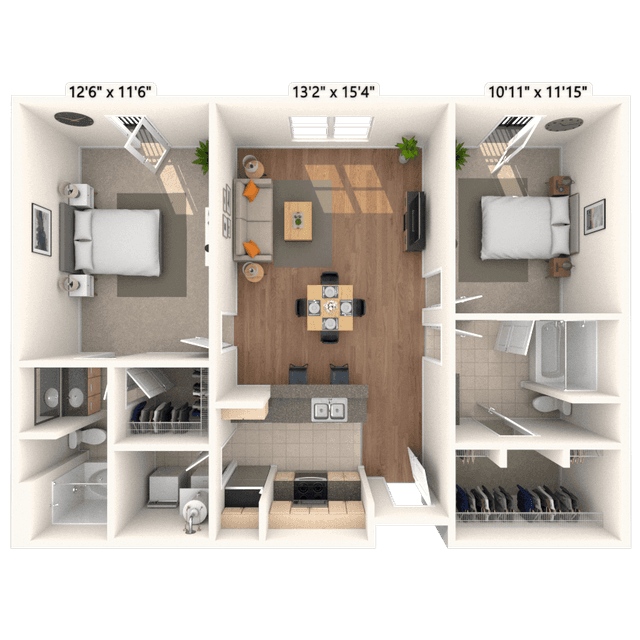 Floorplan image of unit 654