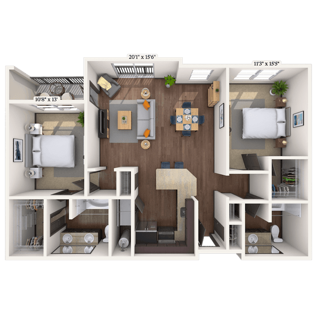 Floorplan image of unit 2102