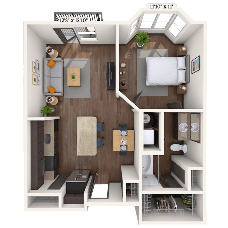 Floorplan image of unit 3114