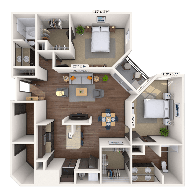 Floorplan image of unit 3308