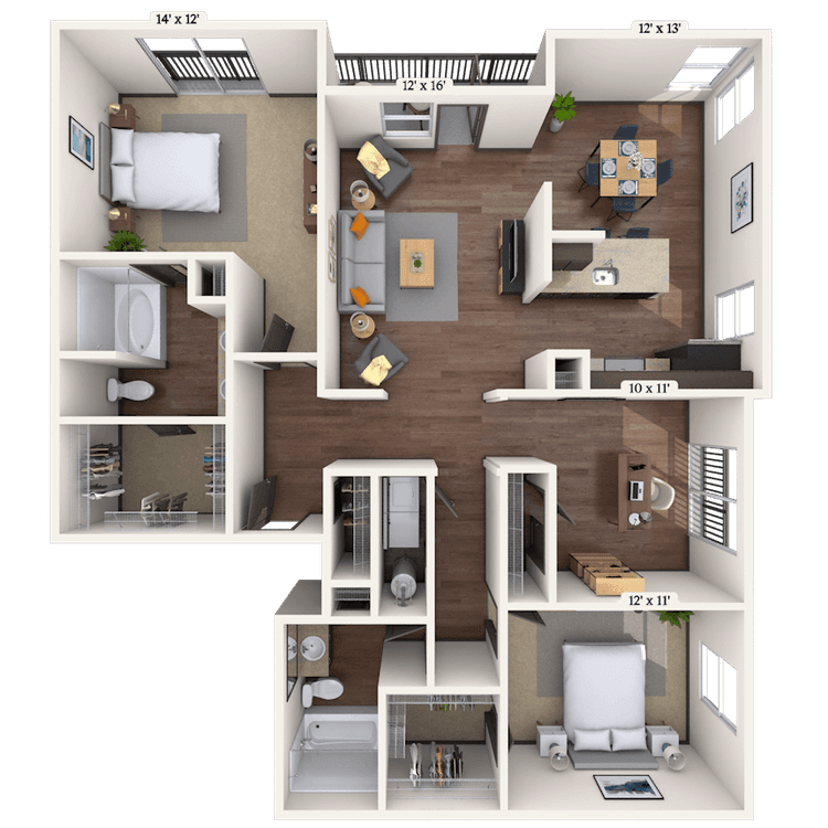 Floorplan image of unit 3309