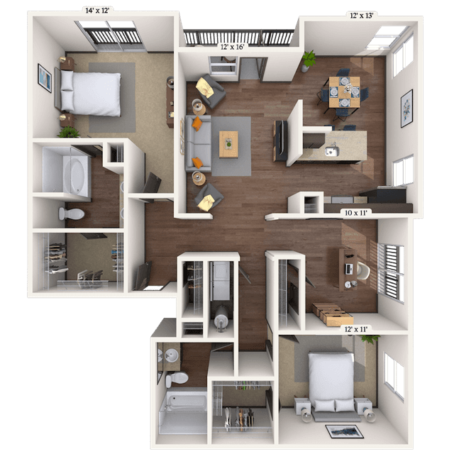 Floorplan image of unit 4306