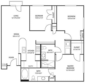 Floorplan image of unit 3715