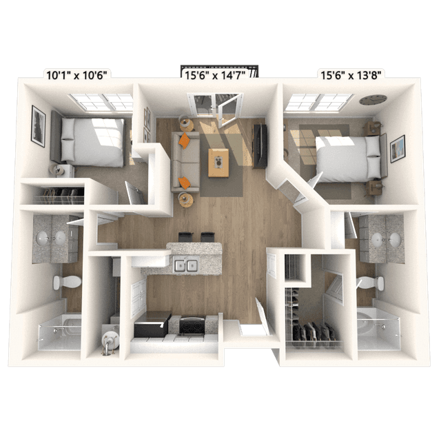 Floorplan image of unit 3720