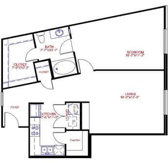 Floorplan image of unit 1745