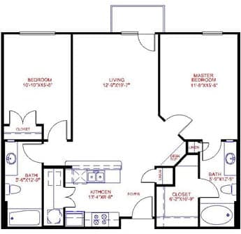 Floorplan image of unit 2523