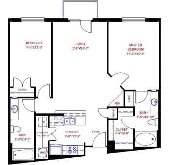 Floorplan image of unit 2624