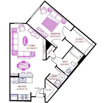 Floorplan image of unit 2629