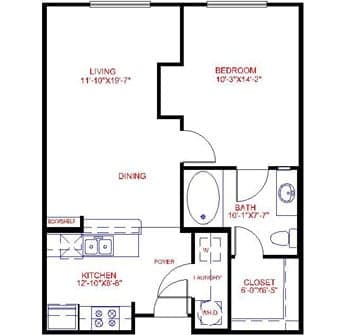 Floorplan image of unit 3709