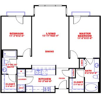 Floorplan image of unit 3946