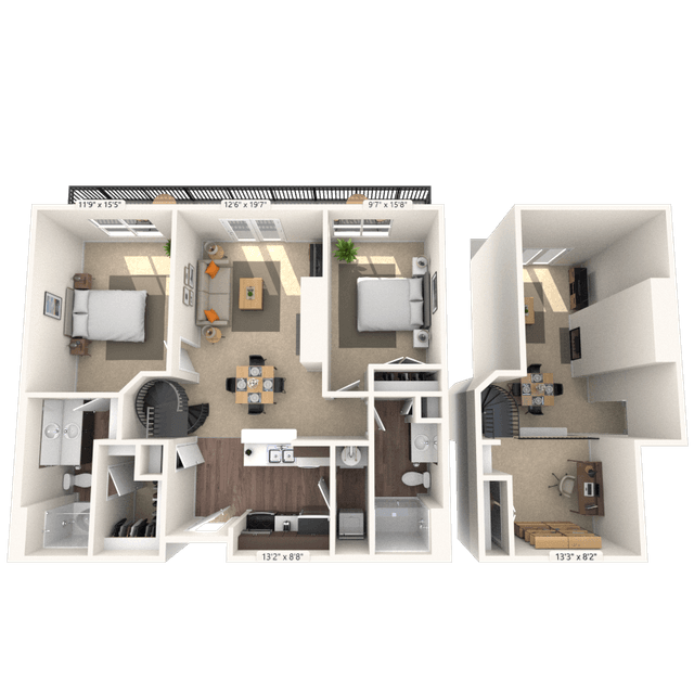 Floorplan image of unit 4346