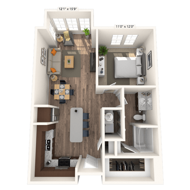 Floorplan image of unit 544