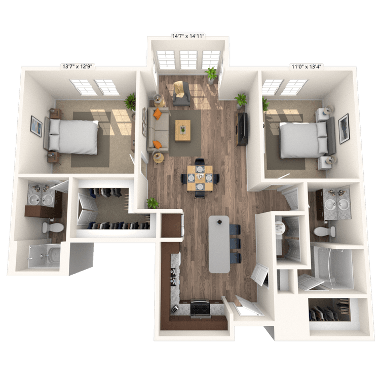 Floorplan image of unit 442