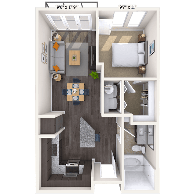 Floorplan image of unit 507