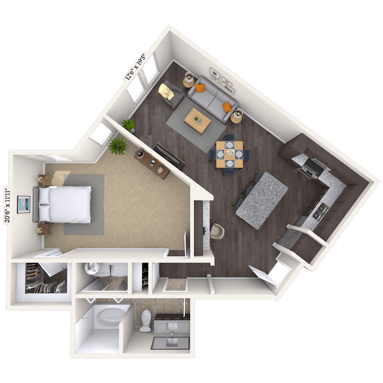 Floorplan image of unit 317