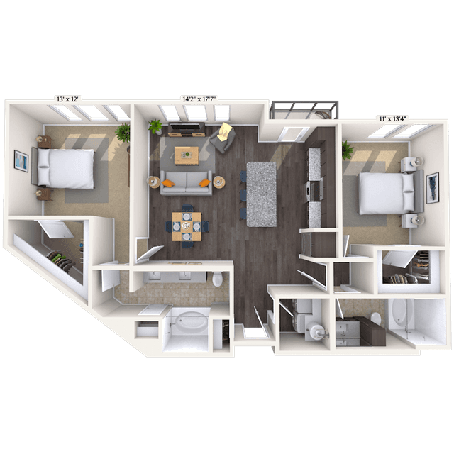 Floorplan image of unit 318