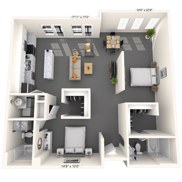 Floorplan image of unit 2106