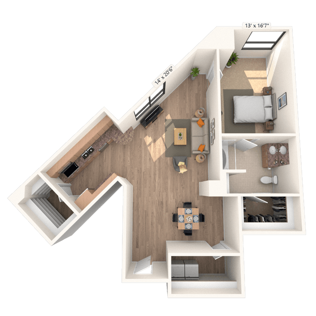 Floorplan image of unit 1015