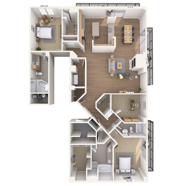 Floorplan image of unit 6019