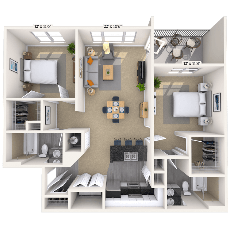 Floorplan image of unit 1106