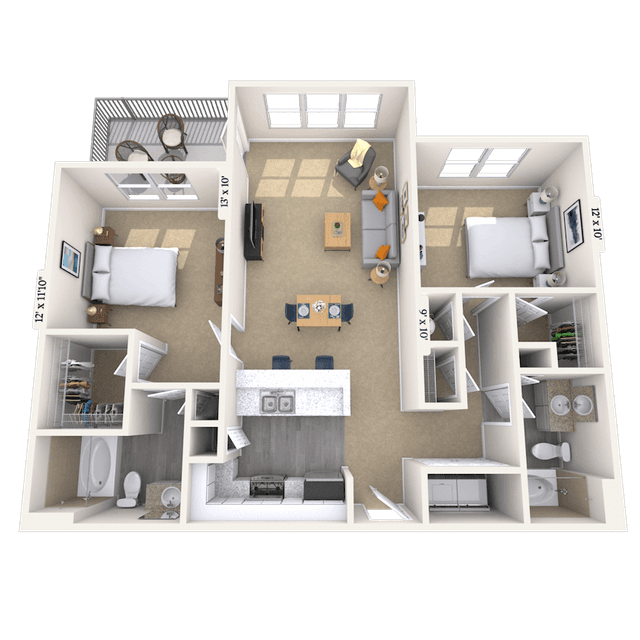Floorplan image of unit 1119