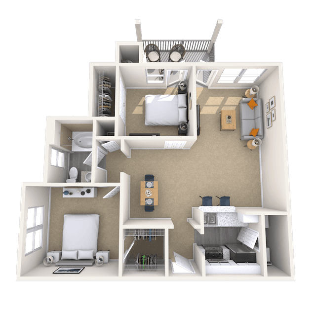 Floorplan image of unit 411
