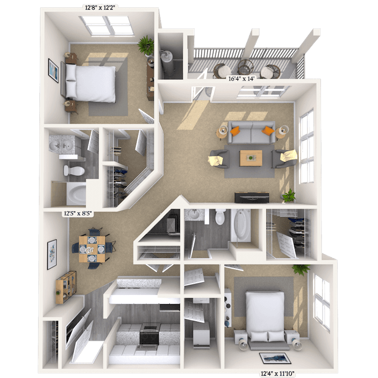 Floorplan image of unit 416