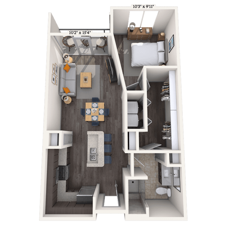 Floorplan image of unit 364