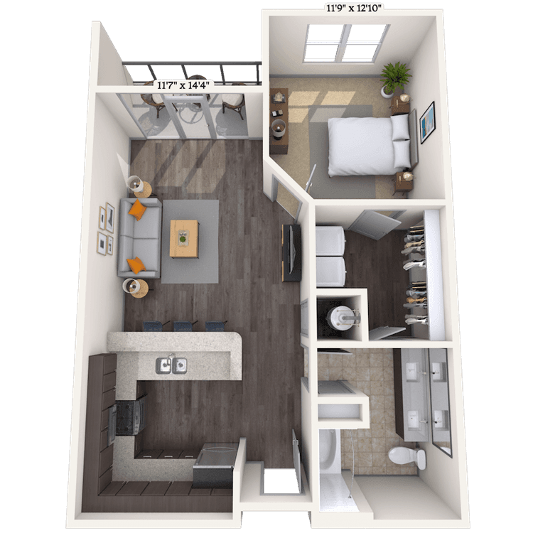Floorplan image of unit 305