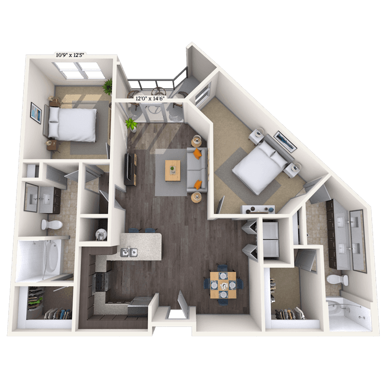 Floorplan image of unit 327