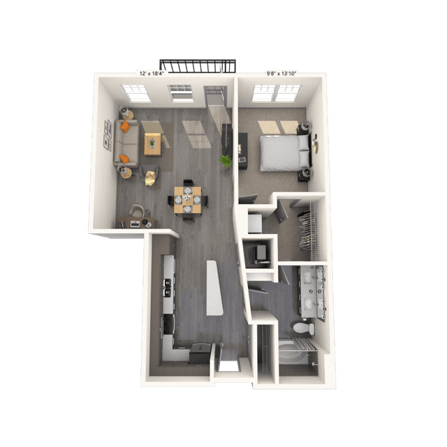 Floorplan image of unit 231