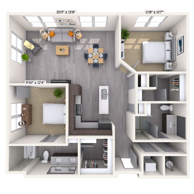 Floorplan image of unit 414
