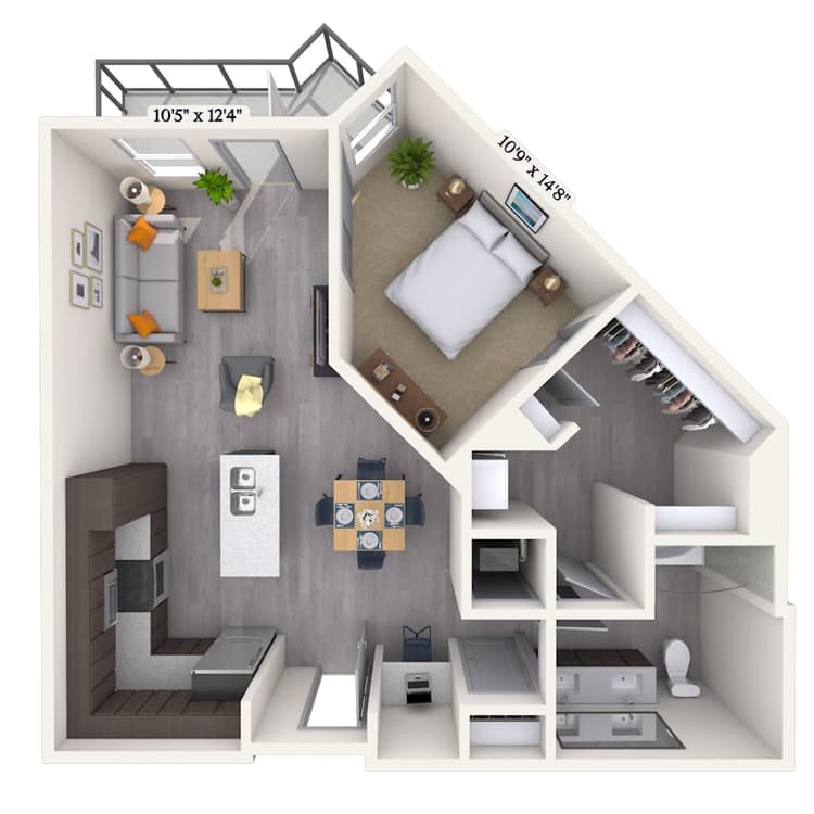Floorplan image of unit 523