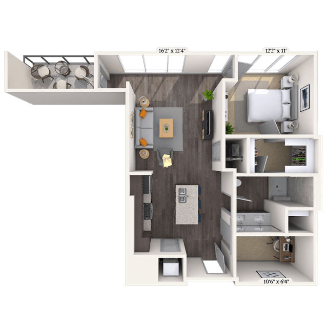 Floorplan image of unit 1006