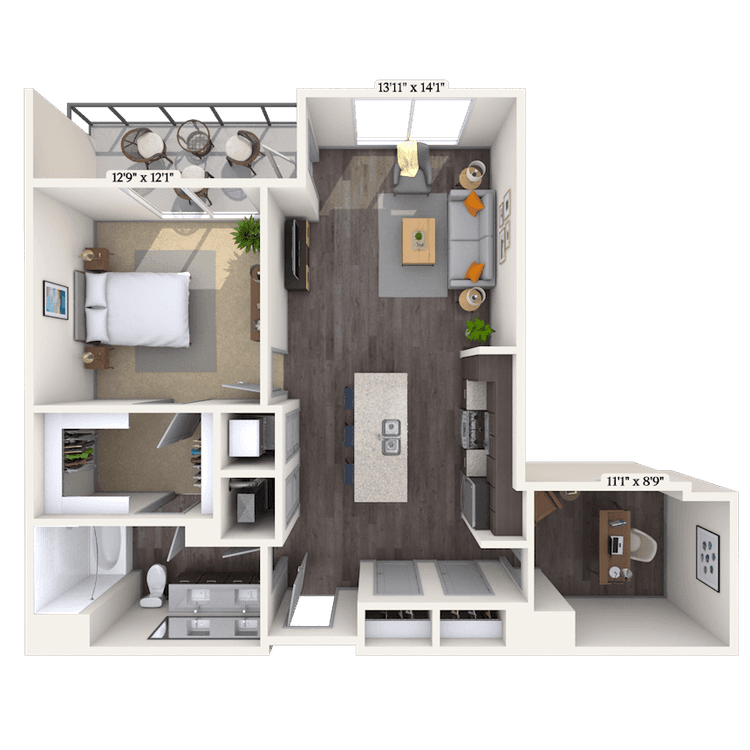 Floorplan image of unit 1009