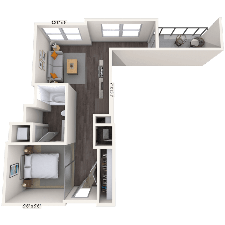 Floorplan image of unit 1104