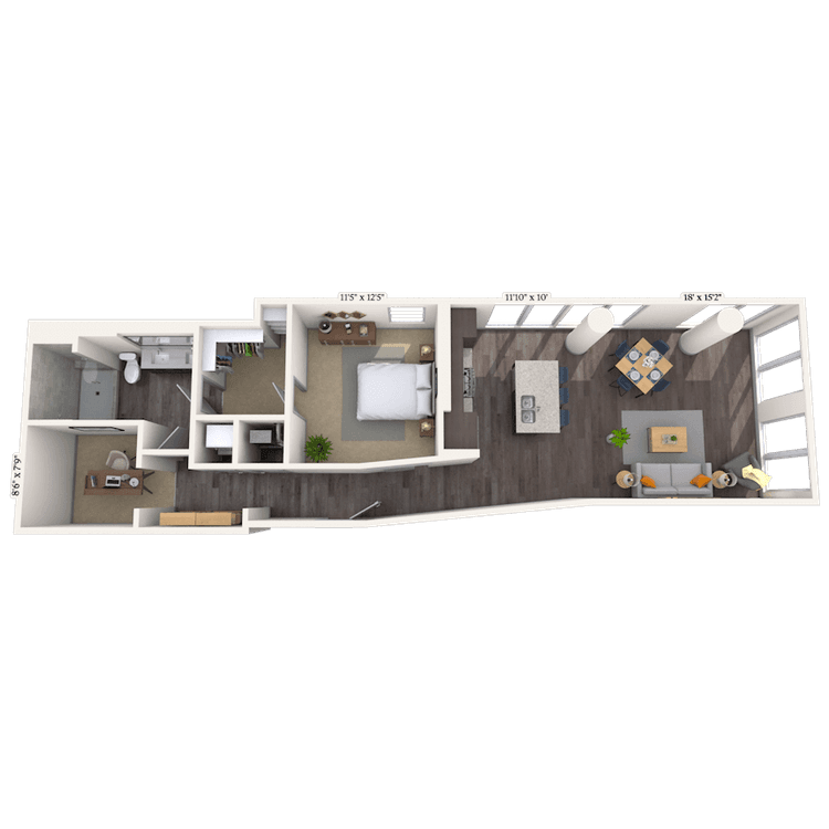 Floorplan image of unit 1112