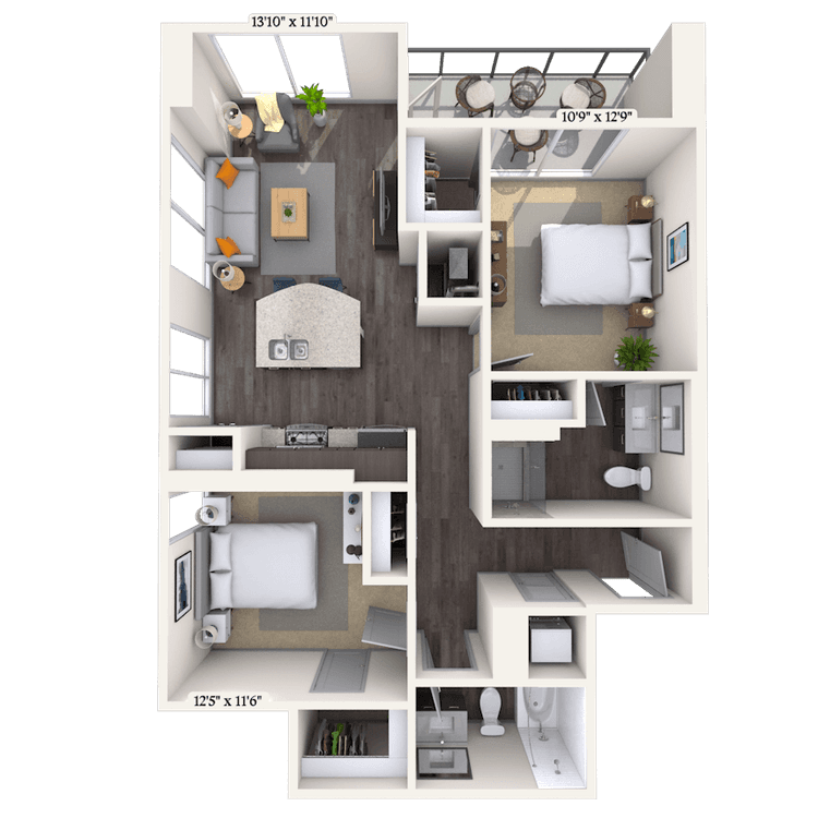 Floorplan image of unit 1215