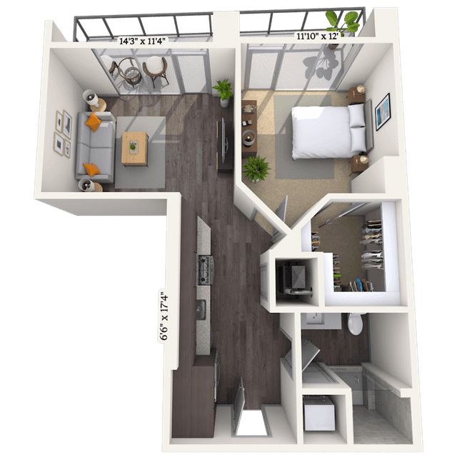 Floorplan image of unit 1316