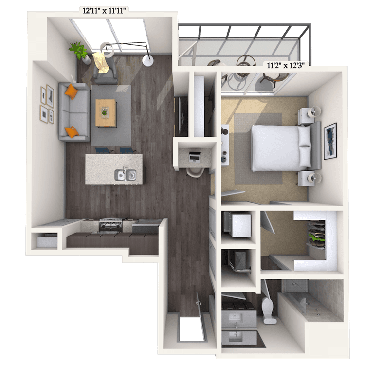 Floorplan image of unit 1407