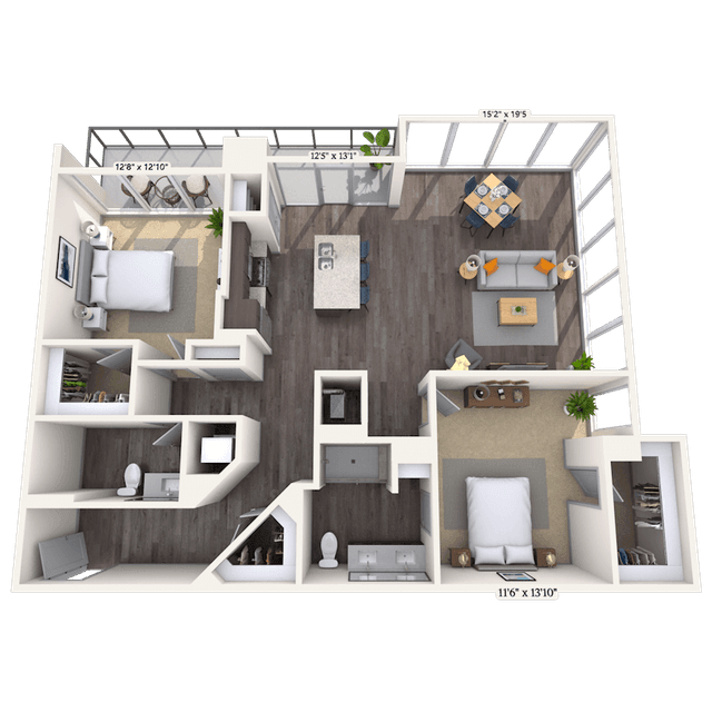 Floorplan image of unit 1418